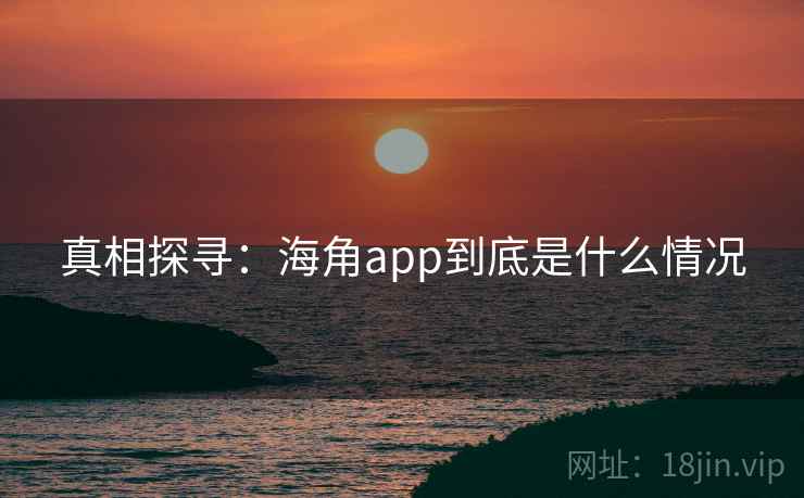 真相探寻:海角app到底是什么情况