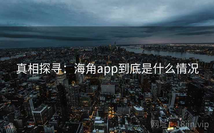 真相探寻:海角app到底是什么情况