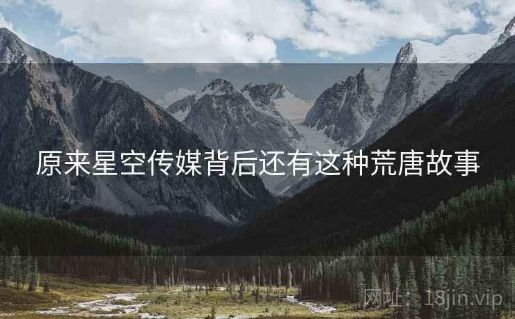 原来星空传媒背后还有这种荒唐故事