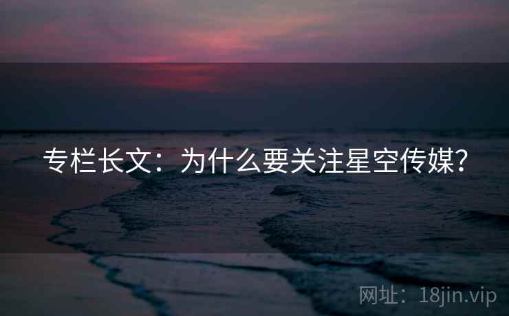 专栏长文：为什么要关注星空传媒？