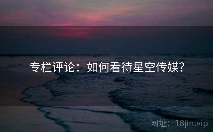 专栏评论:如何看待星空传媒?